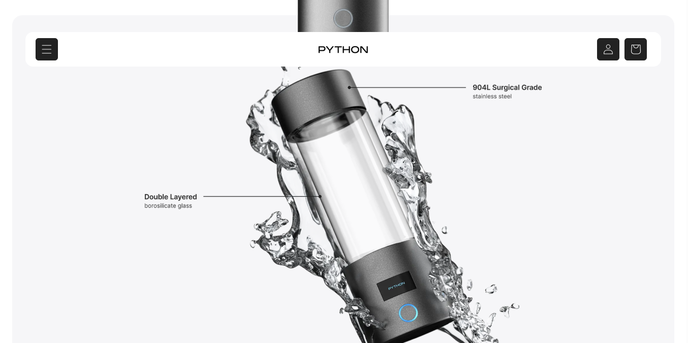 Python Water – Advanced Hydrogen & Alkaline Hydration Bottle - xLead